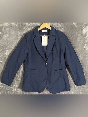 ELLEVEN Navy Blue L NWT Single Button Blazer
